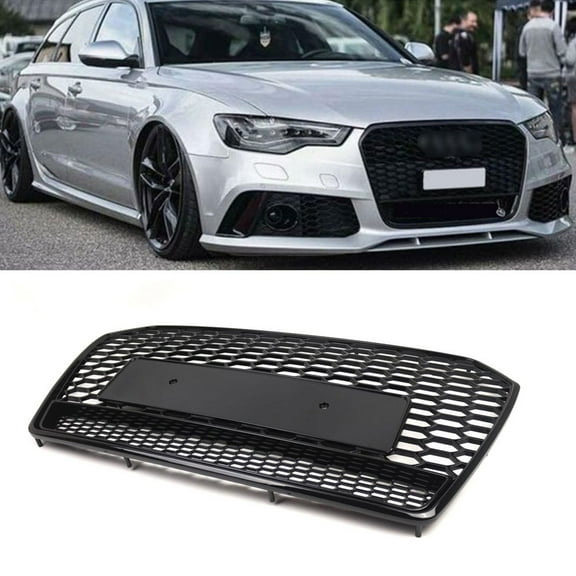M optimized Honeycomb Front Grill, Front Bumper Center Grill Mesh Cover Compatible for A6 C7PA 2016-2018 Facelift Replaces 4G0853651AG 4G0853651AE
