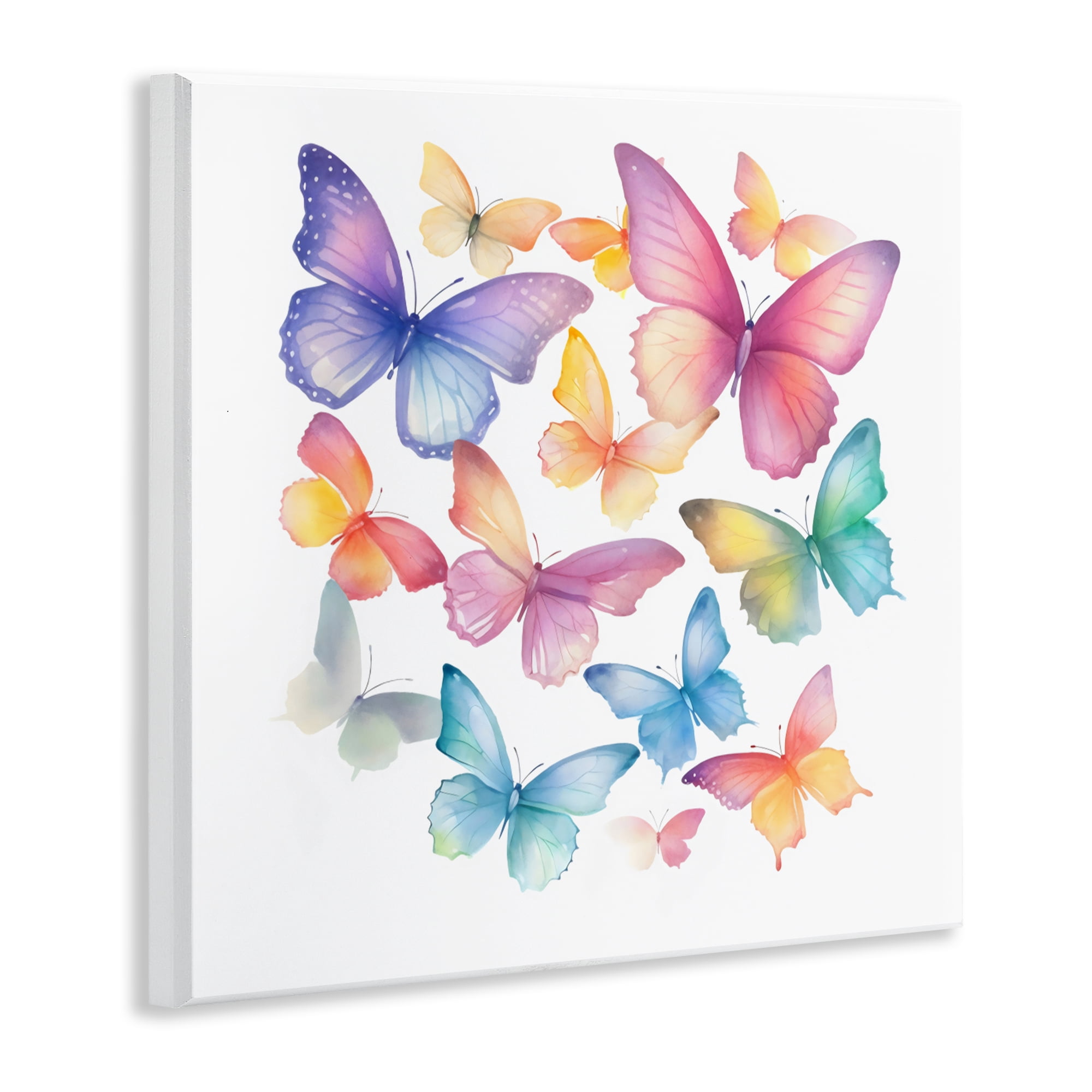 Stupell Industries Rainbow Butterflies Rabble Wall Plaque Art, design by Creative Studio
