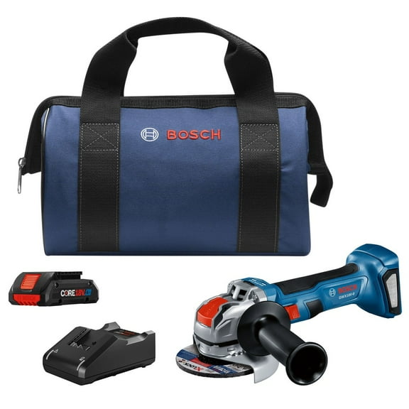 Restored Bosch GWX18V-8B15-RT 18V Lithium-Ion Brushless 4-1/2 in. Cordless X-LOCK Angle Grinder Kit (4 Ah) (Refurbished)