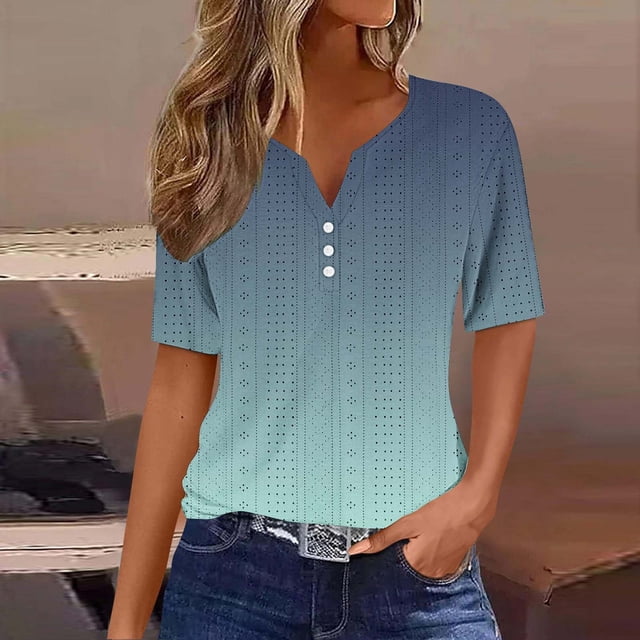 LOVZFMLL Women's Summer Tops-neck Solid Color T-shirt Top