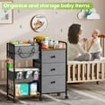 thumbnail image 4 of 2In1 Baby Diaper Caddy Organizer and Storage, 3 Tier Rolling Cart with Dividers and Drawers, Mobile Utility Cart Baby Dresser Clothes Organizer for Changing Table, Crib Nursery, Bedroom, Grey, 4 of 18