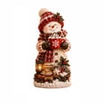 thumbnail image 2 of MInHoues Christmas Snowman Tabletop Figurine, Cute Resin Winter Holiday Ornament for Home Office Decor, Festive Snowman Decoration for Mantel Shelf, 2 of 6