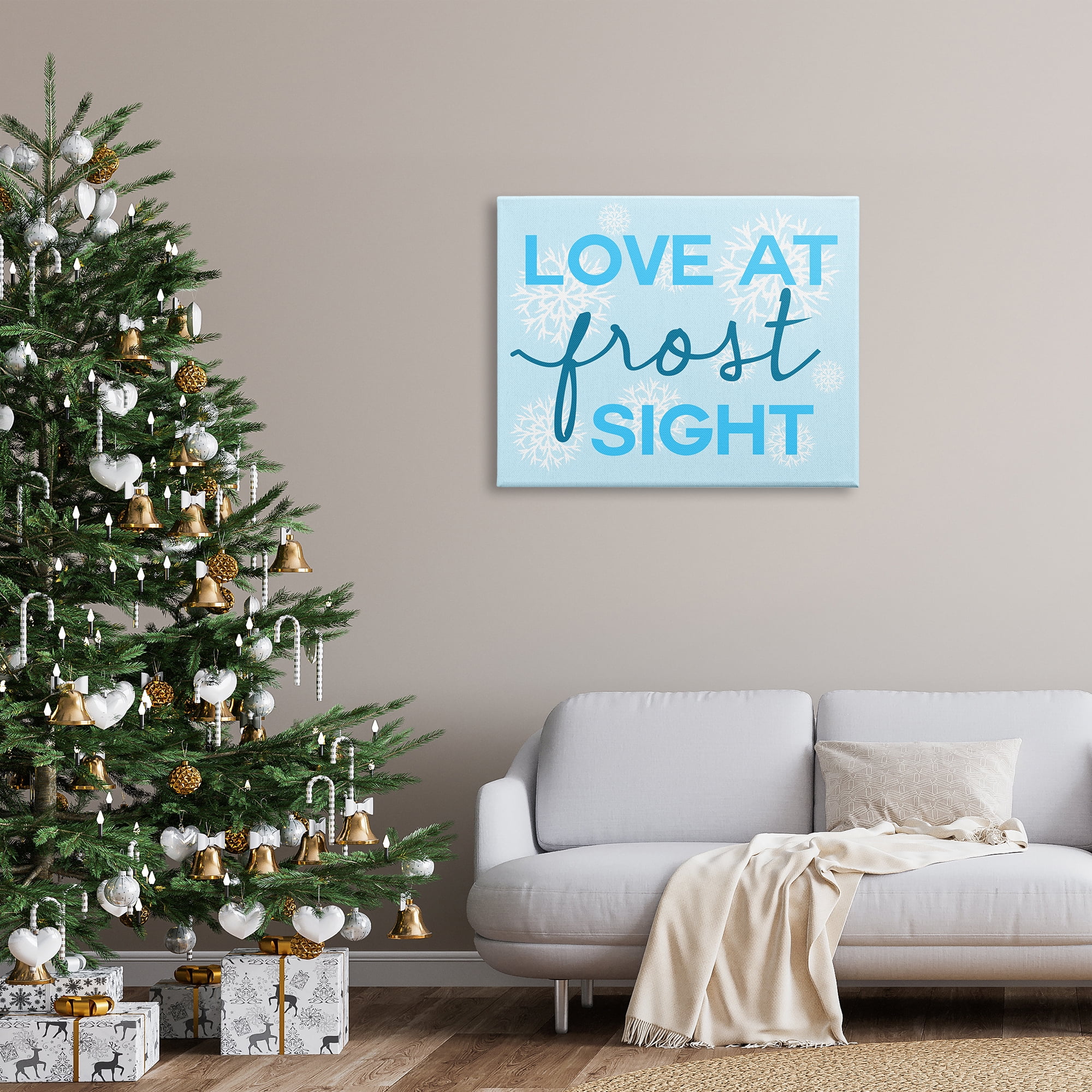 Stupell Industries Love at Frost Sight Pun Holiday Painting Gallery Wrapped Canvas Art Print Wall Art, 40 x 30