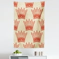 thumbnail image 1 of Queen Tapestry, Crowns Pattern Vintage Design Coronation Imperial Kingdom Nobility Theme, Fabric Wall Hanging Decor for Bedroom Living Room Dorm, 5 Sizes, Grey Yellow Vermilion, by Ambesonne, 1 of 1