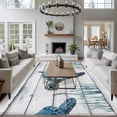 thumbnail image 3 of 6'x9' Area Rugs, Sea Turtle Blue Indoor Outdoor Area Rug for Living Room Bedroom, Coastal Ocean Seaweed Wood Grain Washable Bathroom Rugs Kitchen Floor Carpet Mats Home Decor Aesthetic, 3 of 8