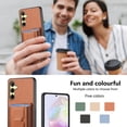 thumbnail image 6 of Compatible for Samsung Galaxy A15 Carbon Fiber Texture Wallet Case with Credit Card Slots, Shockproof Protection Business PU Leather Flip Kickstand Phone Cover for Galaxy A15, Brown, 6 of 9