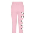 thumbnail image 4 of Juslio Girls Capris Kids Girls Fashion Baesball Print Summer Leisure Yoga Leggings Sports Cropped（Pink Capris， 5 Years）, 4 of 4