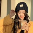 thumbnail image 2 of Gorro de estudiante de estilo japonés para mujer, gorro de lana gruesa con aspecto alto para otoño e invierno, gorro holgado y versátil con gran circunferencia para la cabeza, gorro frío, 2 of 5