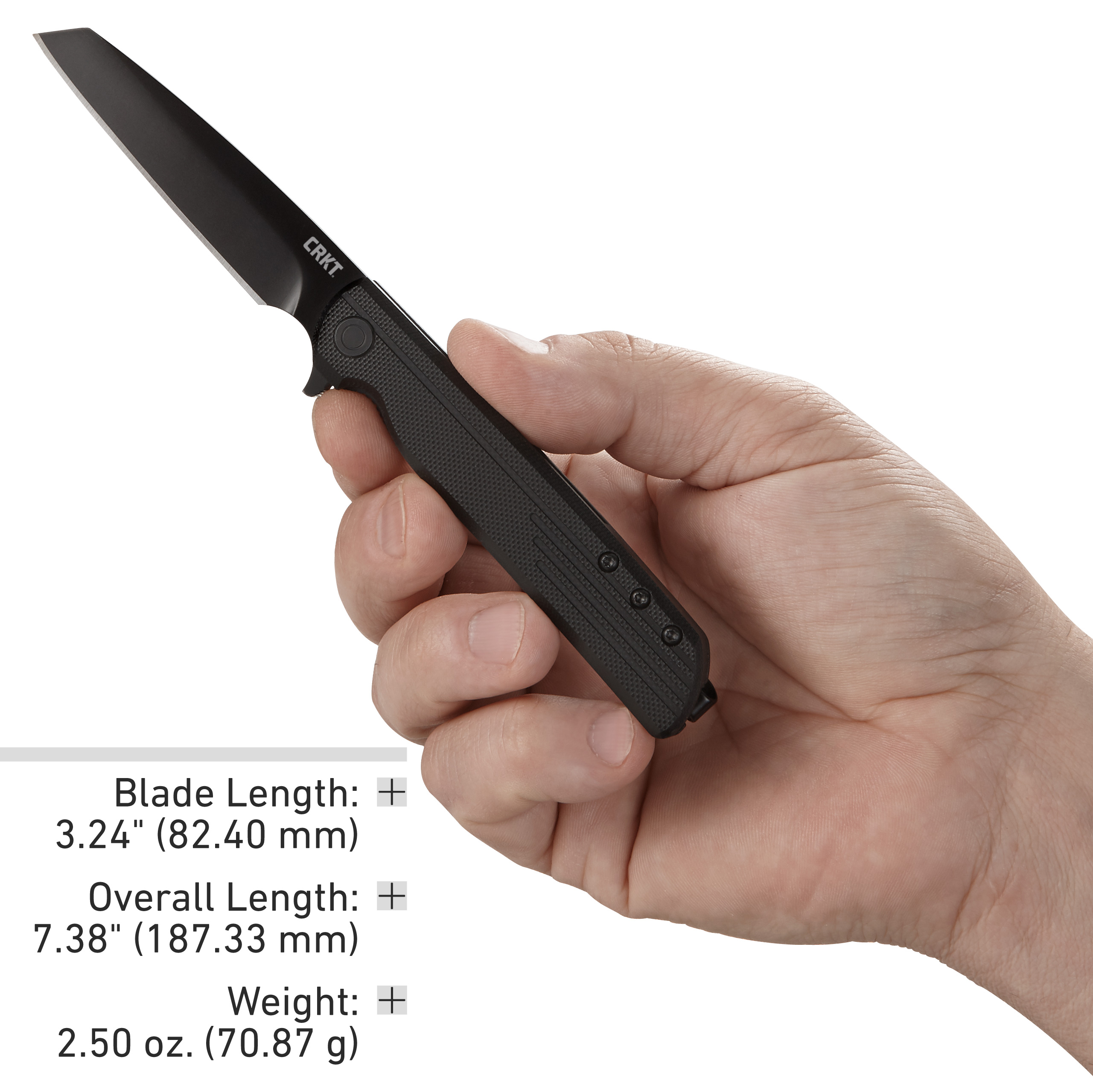 CRKT LCK + Everyday Carry Assisted Folding Knife with Liner Lock: Stainless Steel Plain Edge Blade, Glass-Reinforced Nylon Handle, Pocket Clip, 3802K