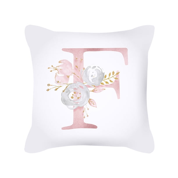 Funda de almohada con diseño de letras, funda de cojín para sofá o coche, almohada para decoración del hogar Wmkox8yii HFSH1150