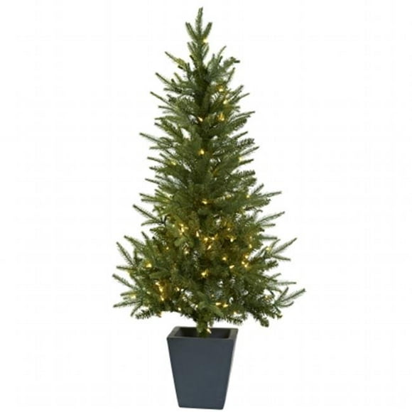 4.5 ft. Christmas Tree With Clear Lights & Decorative Planter