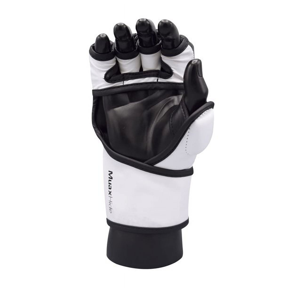 MMA Gloves for Grappling Sparring, with Open Ventilated Palm, Martial Arts Mitts Suitable for Men Women, Sports Training, Muay Thai, Punching Bag Gloves and Kickboxing| Black White S/M