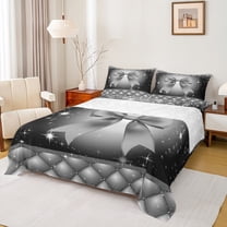 Castle Fairy Kawaii Bowknot Twin Sheet Sets 3pcs for Boys Girls,Dreamy Princess Twin Fitted Sheet Microfiber,Bling Glitter Breathable Flat Sheet,Luxury Bedroom Decor