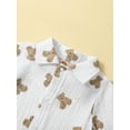thumbnail image 5 of Arvbitana 0-24 Months Infant Baby Girls Boys Romper Bear Print Turn-Down Collar Long Sleeve Infant Jumpsuits Spring Fall Casual Newborn Bodysuits, 5 of 9