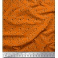thumbnail image 1 of Soimoi Orange Silk Fabric Leaves & Tulip Floral Fabric Prints By Yard 44 Inch Wide, 1 of 3