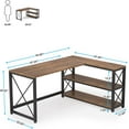 Tribesigns Reversible Industrial LShaped Desk with Storage Shelves