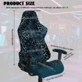 thumbnail image 3 of Jiueut Black Leopard Marble Print 4 PCS Gaming Chair Covers, Stretchable Chair Protective Cover with 2 Pieces Arm Rest Cushion Anti-Dust Universal Chair Slipcover Protector, 3 of 7