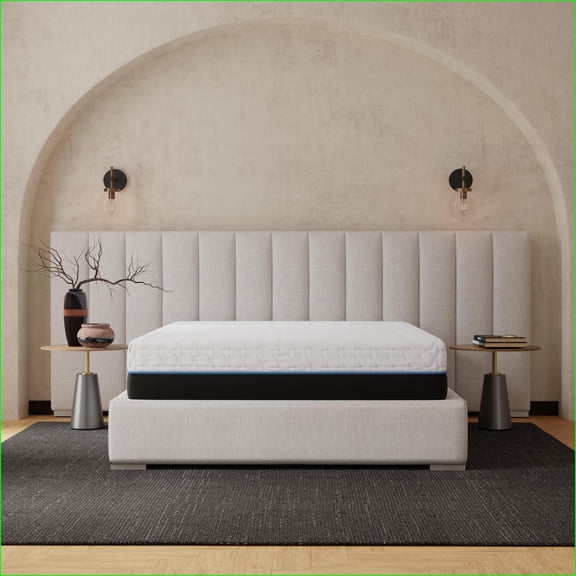 Mattresses, 12 Inch Copper Infused Soft Memory Foam Mattress | White gray | Queen