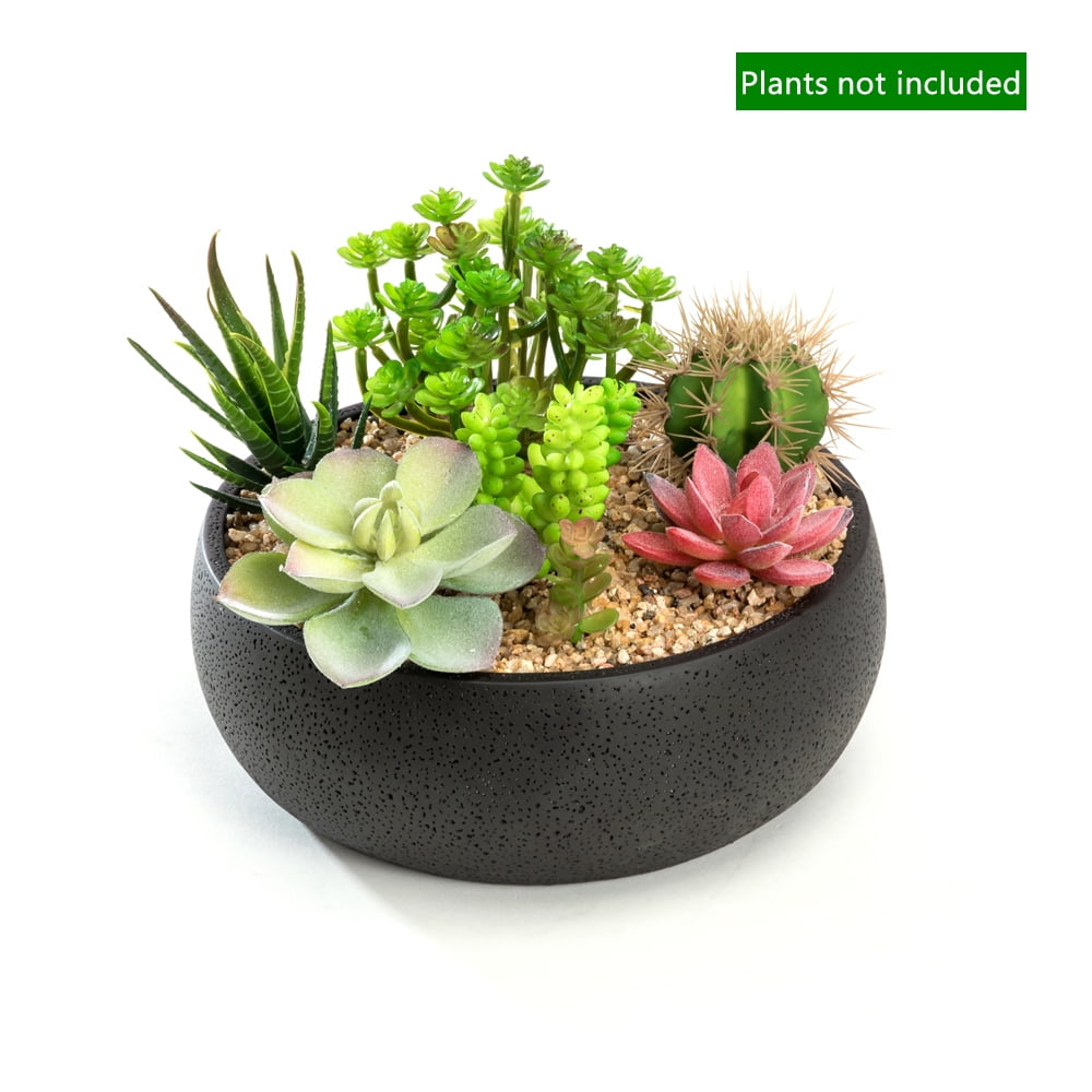Empty Iron Round Green Cactus Succulents Plant Flower Pot Garden Home Decor 