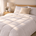 thumbnail image 4 of Eco Dream 100% Cotton Jacquard Comforter – Down Alternative All Season Duvet Insert – Lightweight, Breathable – Queen – White, 4 of 8