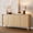 Beige, variant on Sideboard Buffet Cabinet - 59" Mid Century Buffet Storage Cabinet with Adjustable Shelves and 4 Solid Wood Round Legs- Coffee Bar Table for Kitchen (Beige)