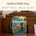 thumbnail image 7 of Xixirimido Quilted Bible Cover Bible Case for Women, Large Bible Carrying Case with Handle, Bible Study Supplies & Christian Gift for Women, Stained Glass Cat Sunflower, 7 of 7