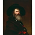 thumbnail image 2 of Charles Loring Elliott 15x18 Black Ornate Wood Framed Double Matted Museum Art Print Titled - Self Portrait (1860), 2 of 5