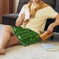 thumbnail image 5 of Susaid American Football Field Print Mens Shorts, Breathable Lounge Sleepwear Set with Elastic Waistband and Pockets-Large, 5 of 6