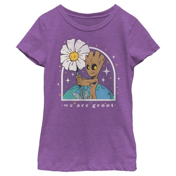Girl's Guardians of the Galaxy We Are Groot  Graphic Tee Purple Berry X Large