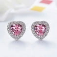 thumbnail image 3 of White Gold Plated Crystals Earrings (Pink), 3 of 5