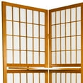 thumbnail image 3 of Oriental Furniture 6 Ft Tall Window Pane with Shelf Room Divider, honey color, 4 panel, 3 of 4