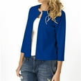 thumbnail image 2 of FAIWAD Women's Open Front Cardigan Sweater Elegant 3/4 Sleeve Short Lightweight Silm Outwears (X-Large, Blue), 2 of 8