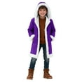 thumbnail image 2 of Tdoqot Boys Winter Coats Sherpa Lined- Thick Warm Cardigan Casual Kids Hooded Long Jacket Purple Size 8, 2 of 7