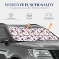 thumbnail image 4 of Daiia Violets Flowers 2PCS Car Windshield Sun Shade, Foldable Sun Shield for Car Front Window, Auto Sun Blocker Visor Protector Universal for Truck SUV Pickup-Medium, 4 of 7