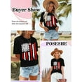 thumbnail image 6 of Anbech Womens American Flag T Shirt Love 4th of July USA Star Stripes Shirts Short Sleeve, 6 of 7
