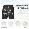 thumbnail image 5 of Balery Travel The World1 Mens Swim Trunks Swim Shorts for Men Quick Dry Inseam Beach Shorts with Compression Liner Pocket-XX-Large, 5 of 9