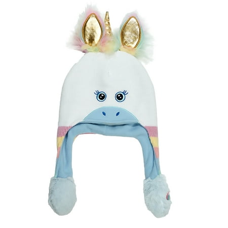 Unicorn Squeeze and Flap Fun Cold Weather Hat, Little Girls, Age (Best Cold Weather Running Hat)