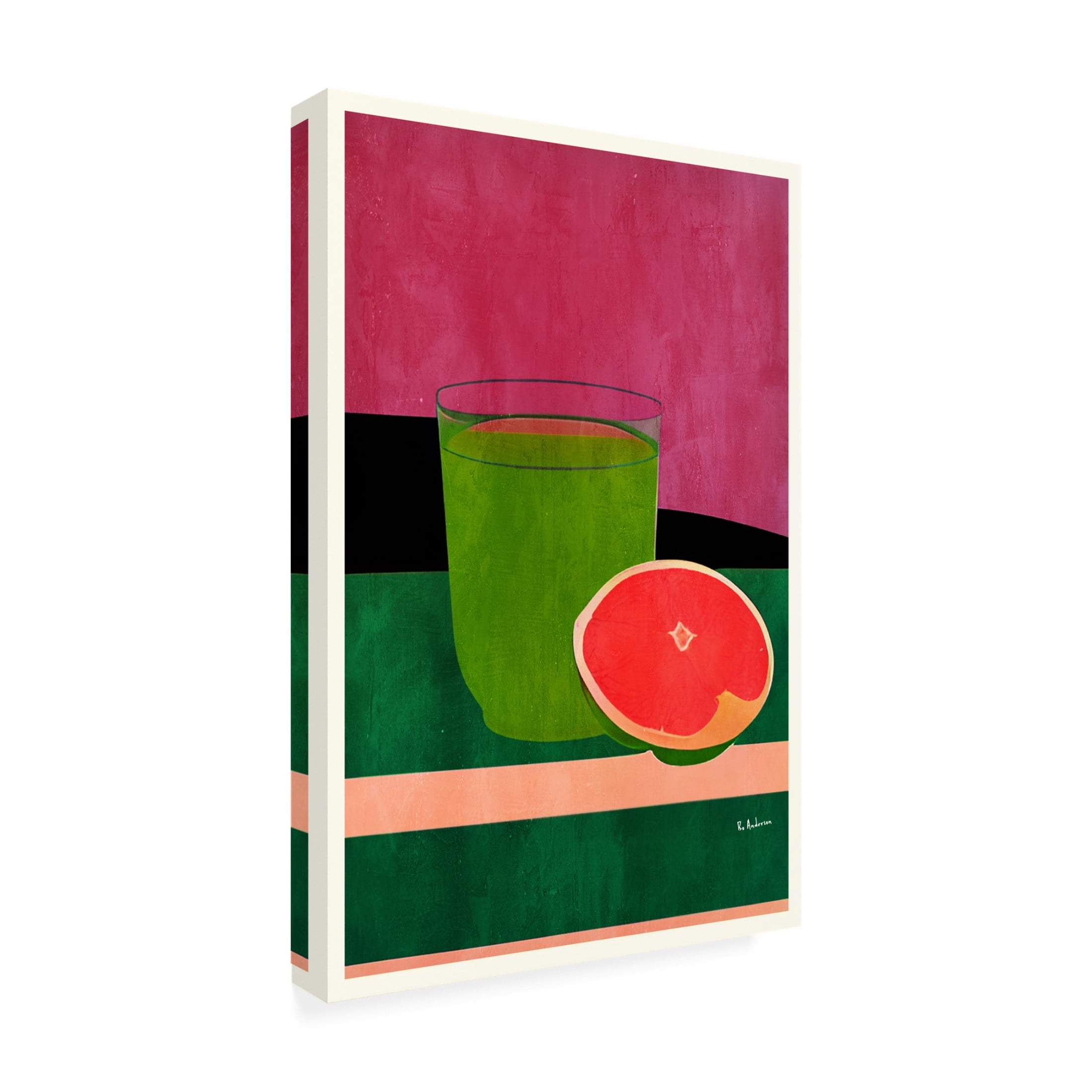 Canvas Wall Art - Bo Anderson 'Pink, Little Grapefruit' Wall Art for Living Room, Bedroom, or Office D?cor by Trademark Fine Art - 16 x 24 Inches