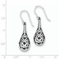 thumbnail image 3 of Sterling Silver Antiqued Fancy Dangle Earrings (41 X 11) Made In Thailand qe1931, 3 of 3