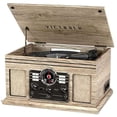 thumbnail image 1 of Victrola Nostalgic Tocadiscos Bluetooth 6 en 1 y centro multimedia con parlantes incorporados - Tocadiscos de 3 velocidades, reproductor de CD y casetes, radio AM/FM | Transmisión de música inalámbric, 1 of 5