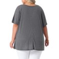 thumbnail image 4 of DARING DIVA Women's Plus Crew Neck Loose Fit T Shirt with Pocket Casual 1X Grey, 4 of 6