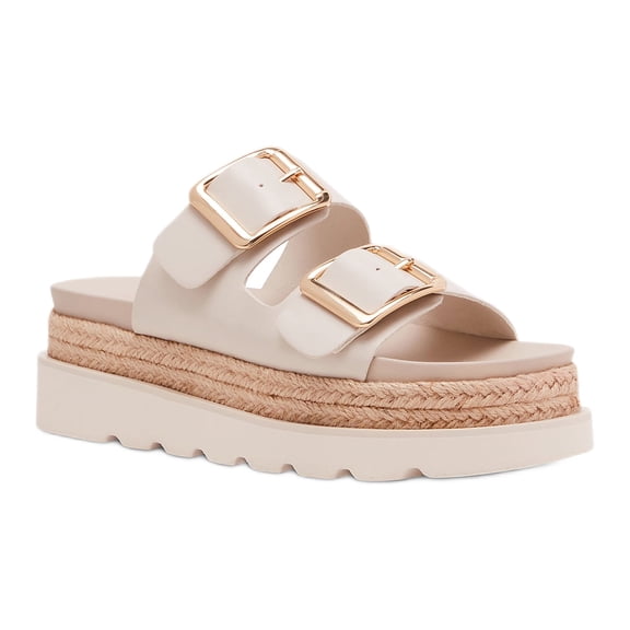 Madden Girl Women's Mythicall Two Strap Slide Platform Sandal