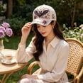 thumbnail image 3 of 3D Halloween Embroidered Baseball Cap, Pumpkin Ghost Embroidery Cotton Fall Hat for Women, Adjustable Baseball Cap for Fall Halloween Party Gift(Bat), 3 of 5