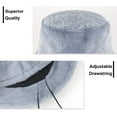 thumbnail image 2 of Muryobao Female Women Winter Bucket Hat Warm Faux Fur Wool Cloche Hats Outdoor Foldable Fisherman Cap Blue Grey, 2 of 7