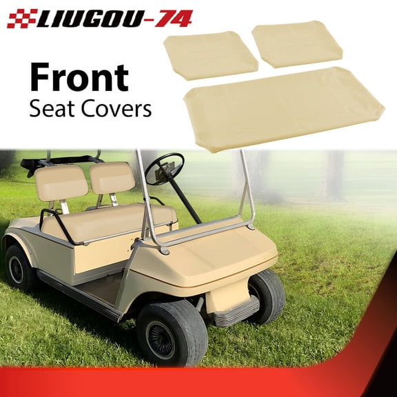 Fits 1982-00 PRE-2000 DS Golf Car Club Car Front Seat Cover PU Leather 3 Pieces -
