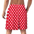 thumbnail image 2 of NICKSUN Shorts de Pyjama Amusants pour Hommes, Bas de Pyjama Doux avec Poches, Pois Rouges et Blancs, 5TG, 2 of 6