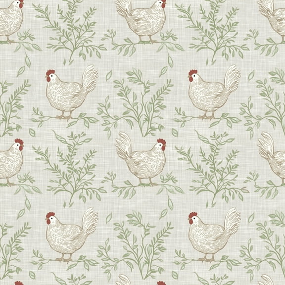 Veer Decor Cluckingham Toile Peel and Stick Wallpaper