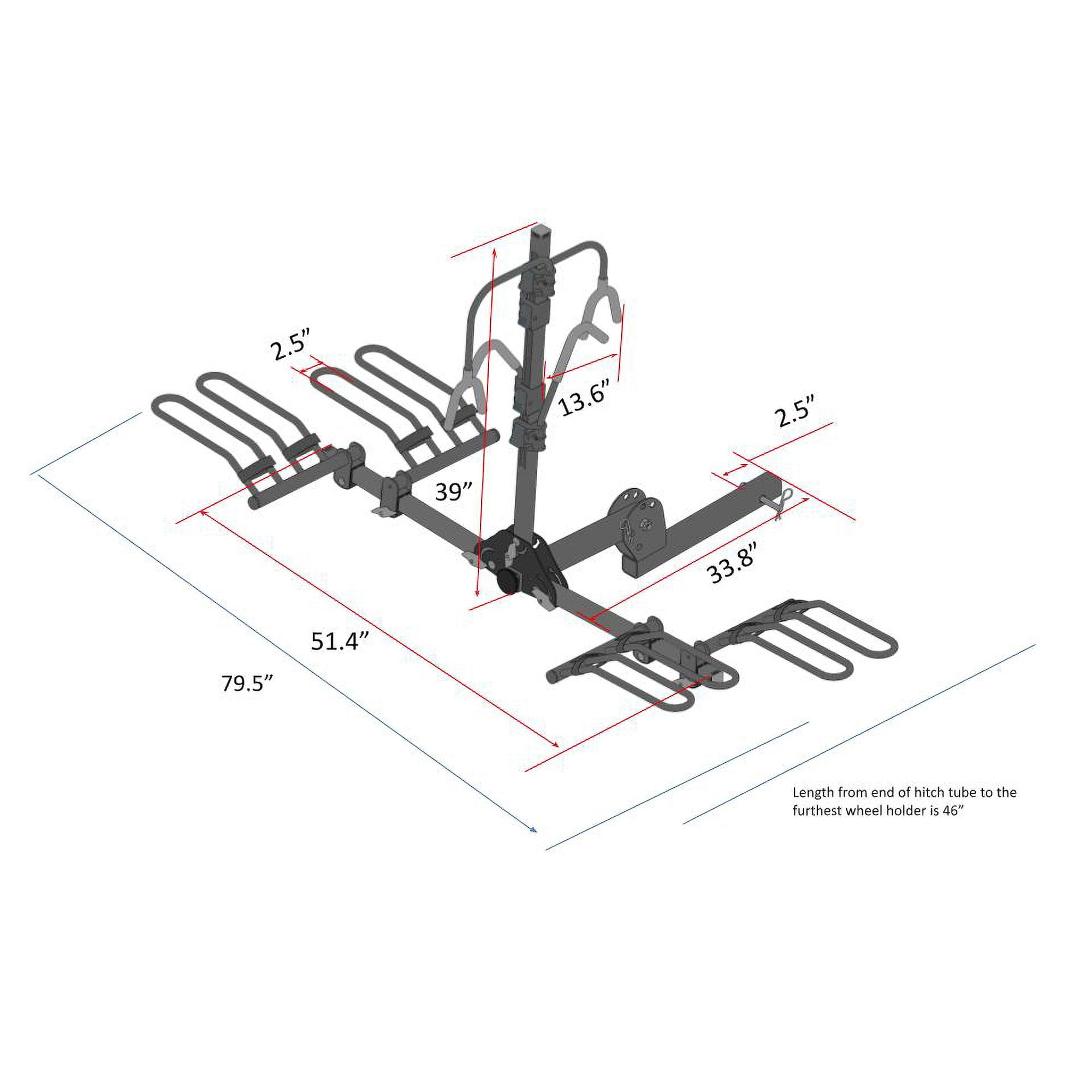 Elevate Outdoor Hitch-Mounted 4 Bike Platform Rack