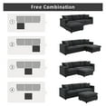 thumbnail image 6 of Euroco 100" Modern L-shaped Sofa 4-seat Sectional Sofa with 2 Pillows, Convertible Ottoman for Living Room, Apartment, Office, Black, 6 of 8