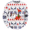 thumbnail image 4 of Chandail à Capuche Sans Capuche pour Hommes Hiver Chaud Col Rond Chandail Imprimé Flocon de Neige Père Noël Décontracté Confortable Doux, 4 of 4